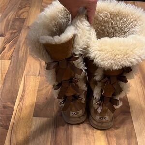 UGG Brown Bailey 3 bow Boots